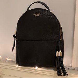 Kate Spade black leather mini backpack